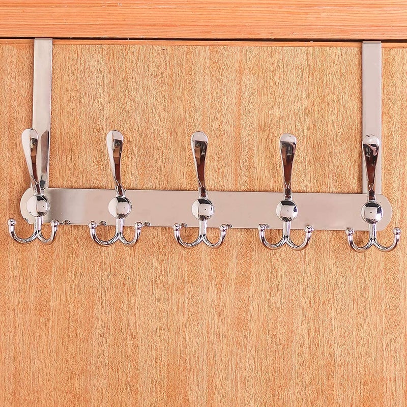 Encozy Over The Door Hooks,Coat Rack for Hanging Clothes Hat Towel (Heavy Duty Silver 1pcs) - Image 4